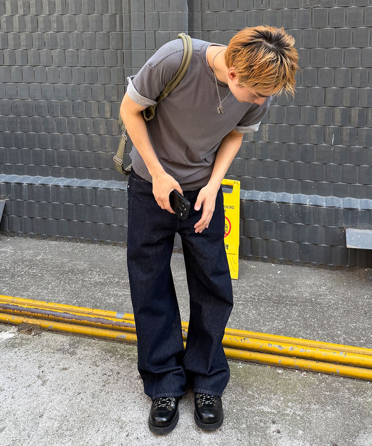 메종미네드(MAISON MINED) LOW BAGGY PANTS INDIGO