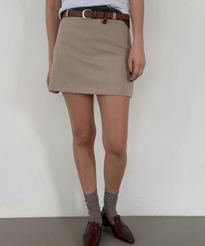 시그니처 미니스커트 베이지