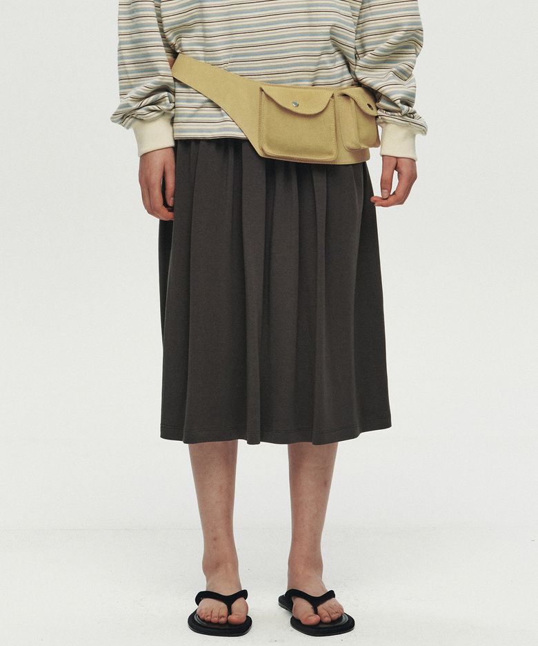 DRAPE LAYER SKIRT (DARK GREY)