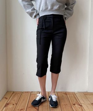 벨트 7부 카프리 팬츠