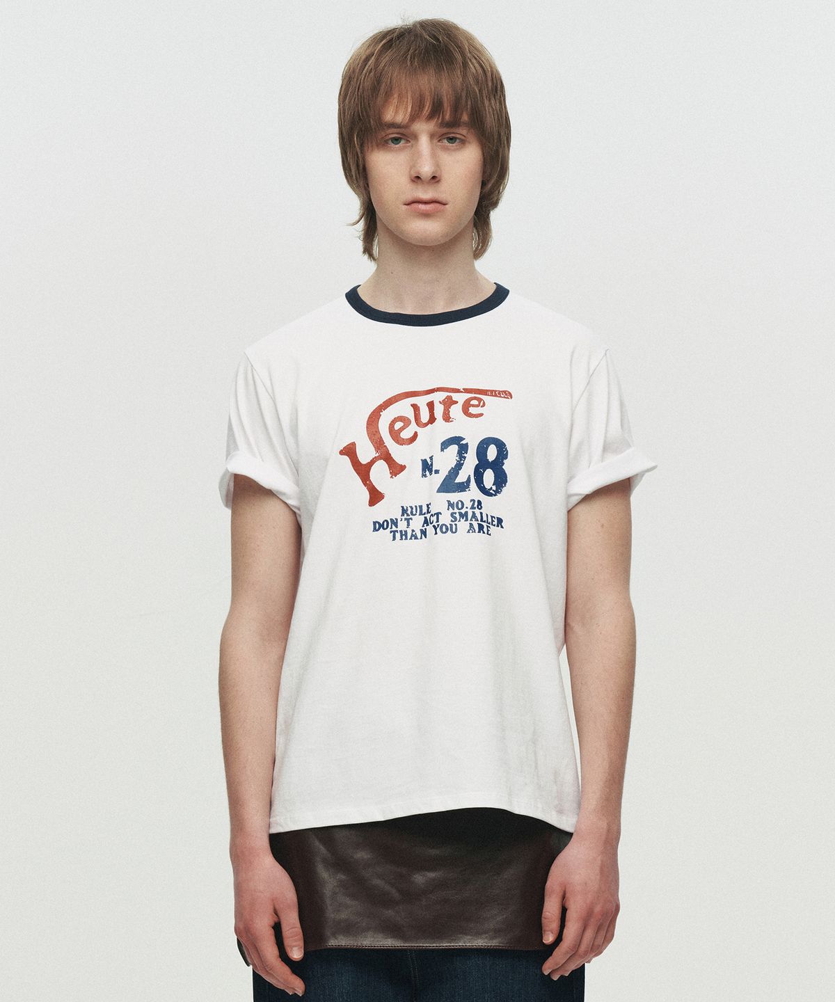 호이테(HEUTE) RULE 28 RINGER T-SHIRT (WHITE)