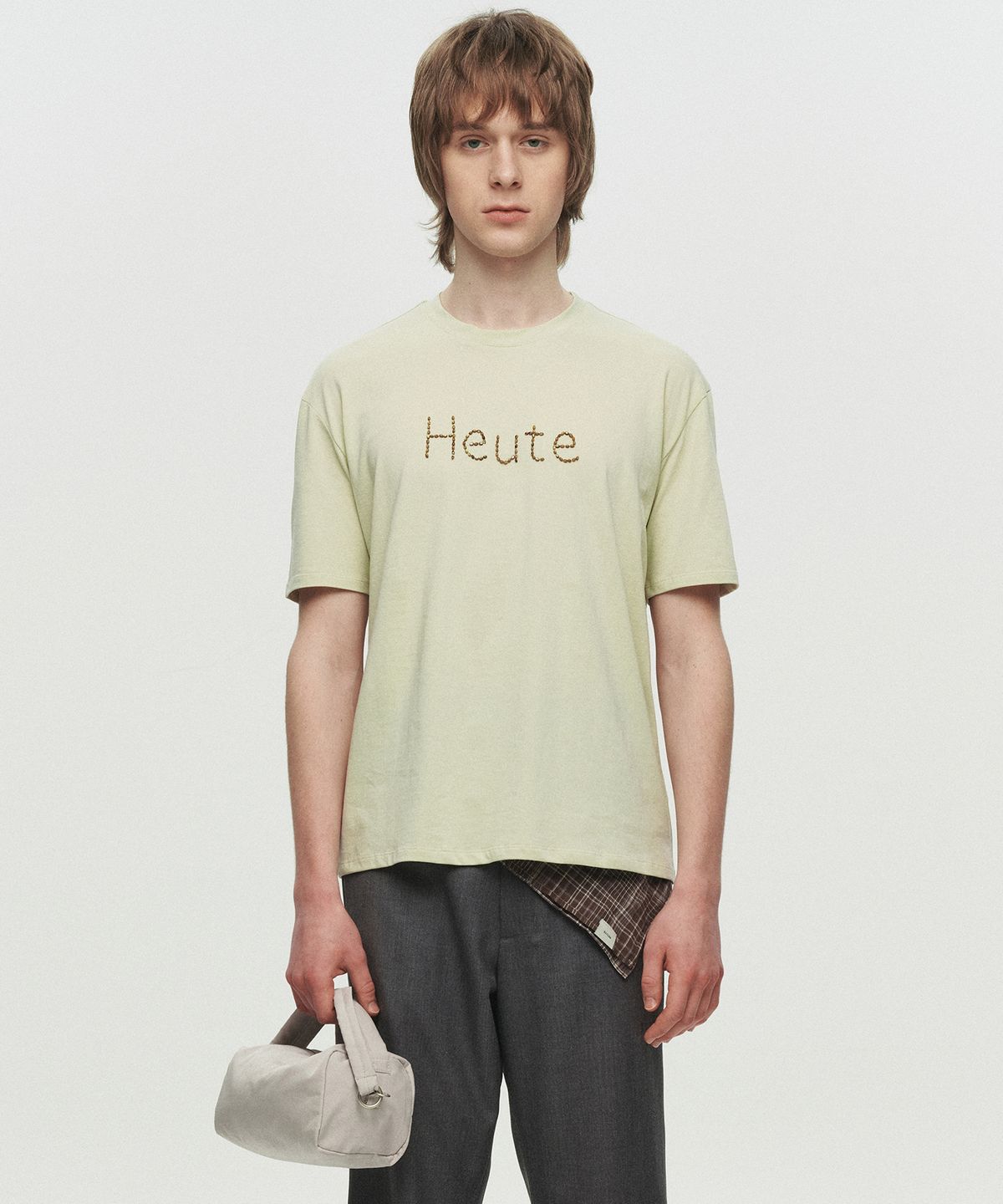 호이테(HEUTE) BEADED LOGO T-SHIRT (MINT)