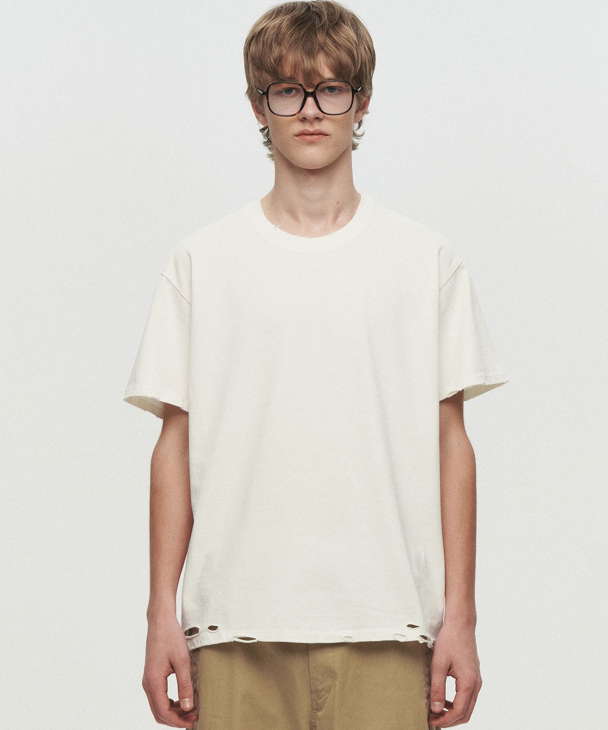 호이테(HEUTE) HET AGED T-SHIRT (WHITE)