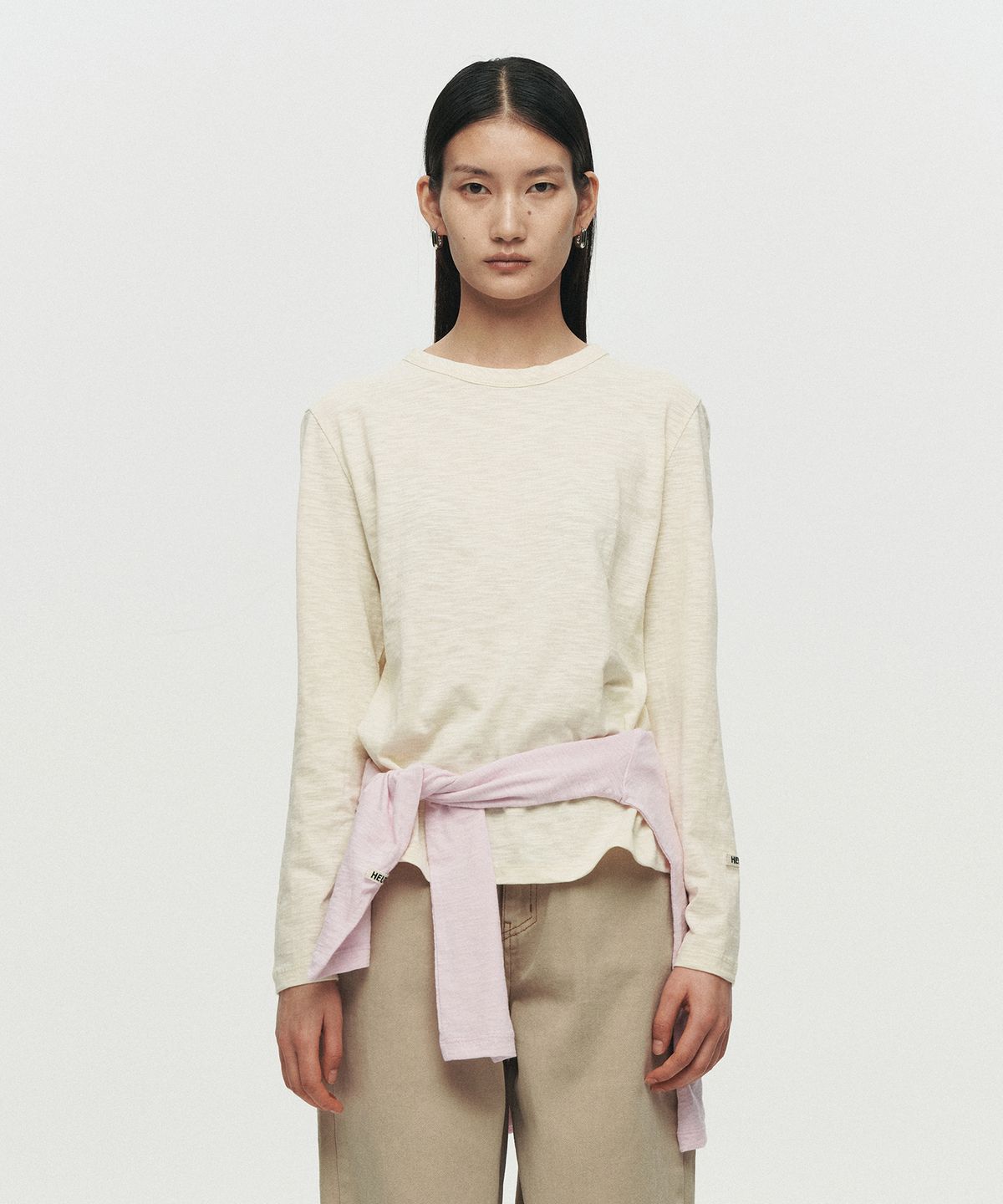 호이테(HEUTE) NATURAL SLUB LONG SLEEVE T-SHIRT (YELLOW)