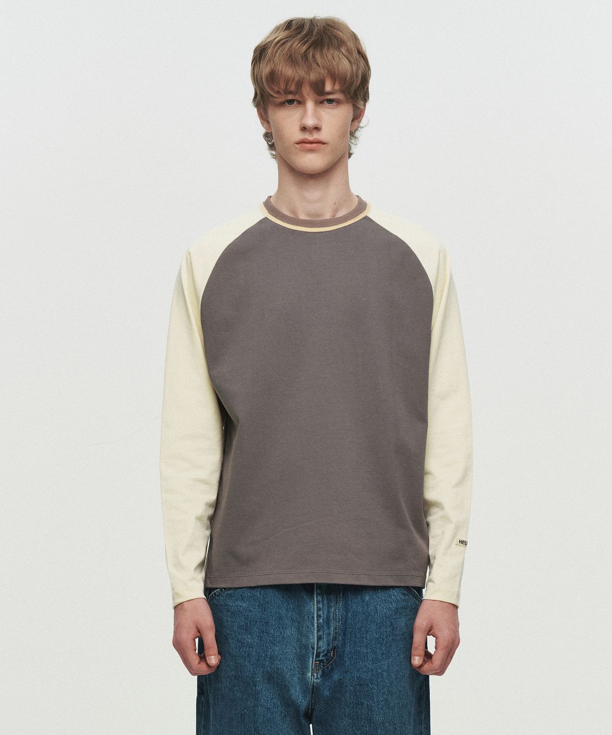 호이테(HEUTE) COLOR RAGLAN LONG SLEEVE T-SHIRT (YELLOW)