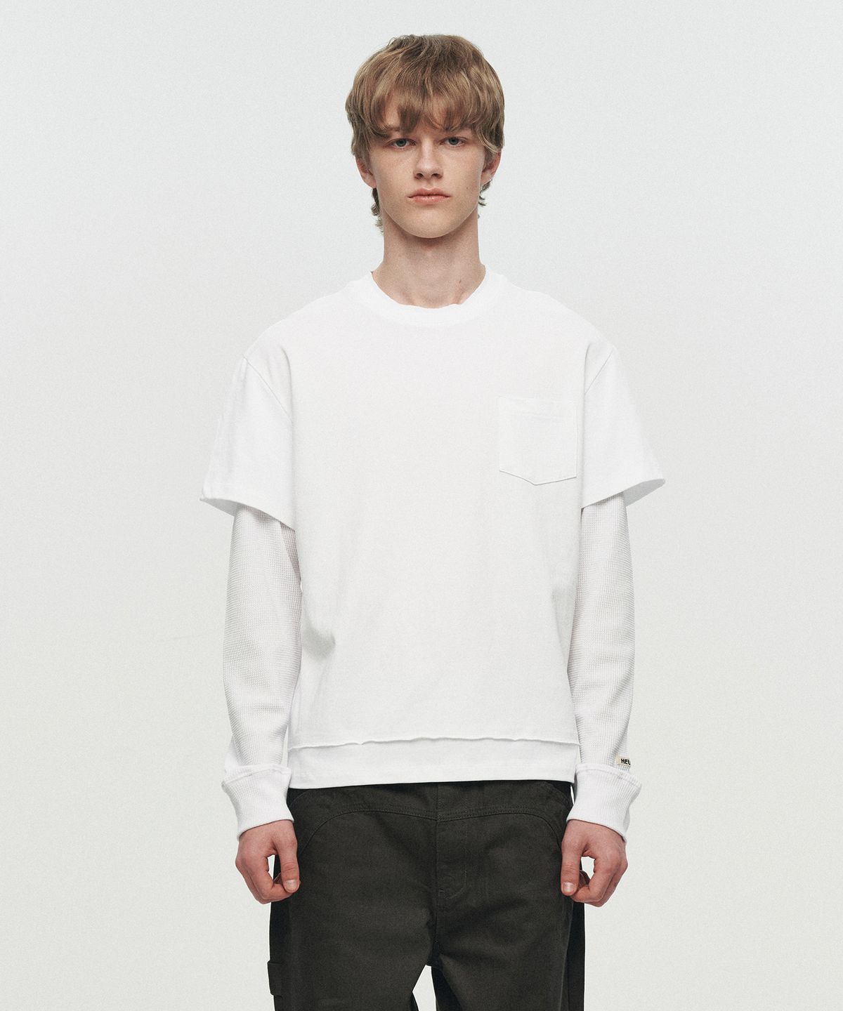 호이테(HEUTE) CORE LAYER WAFFLE TEE (WHITE)