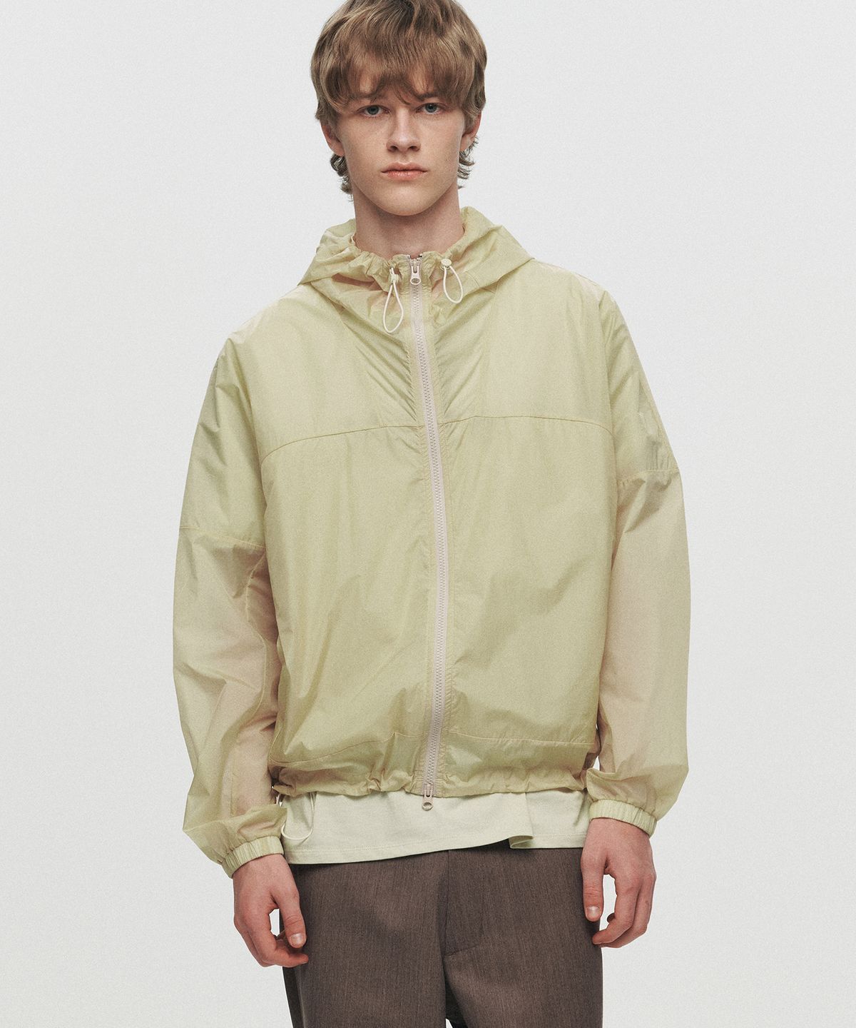 호이테(HEUTE) KADE SHEER HOODED JACKET (YELLOW)