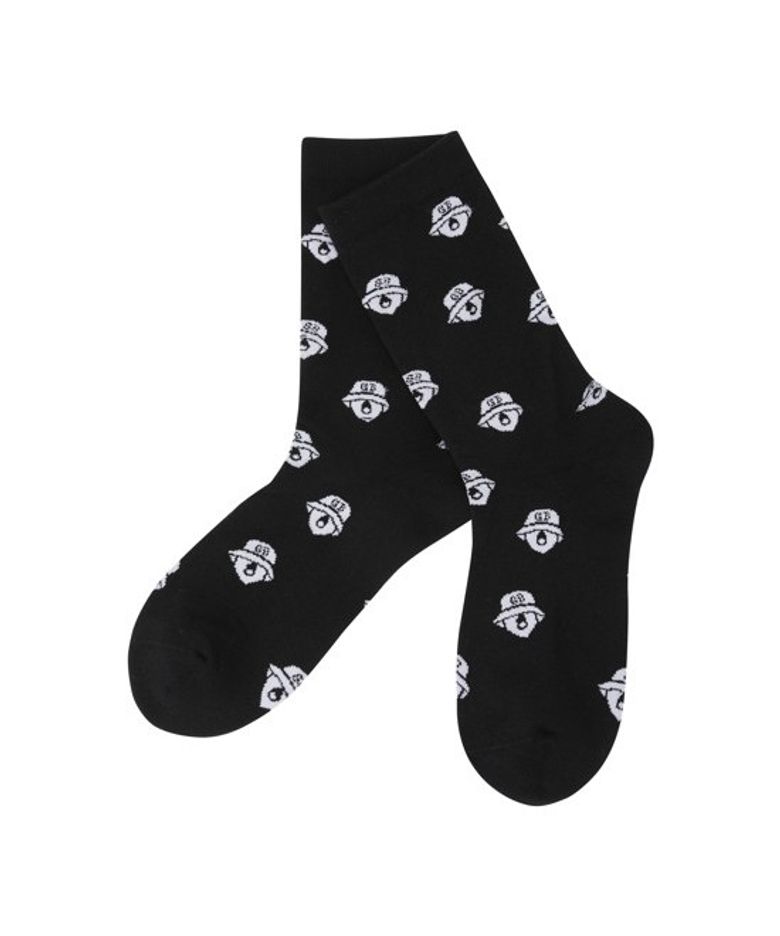 (W) Lettering Jaquard Knee Socks G6LAX26232BKX