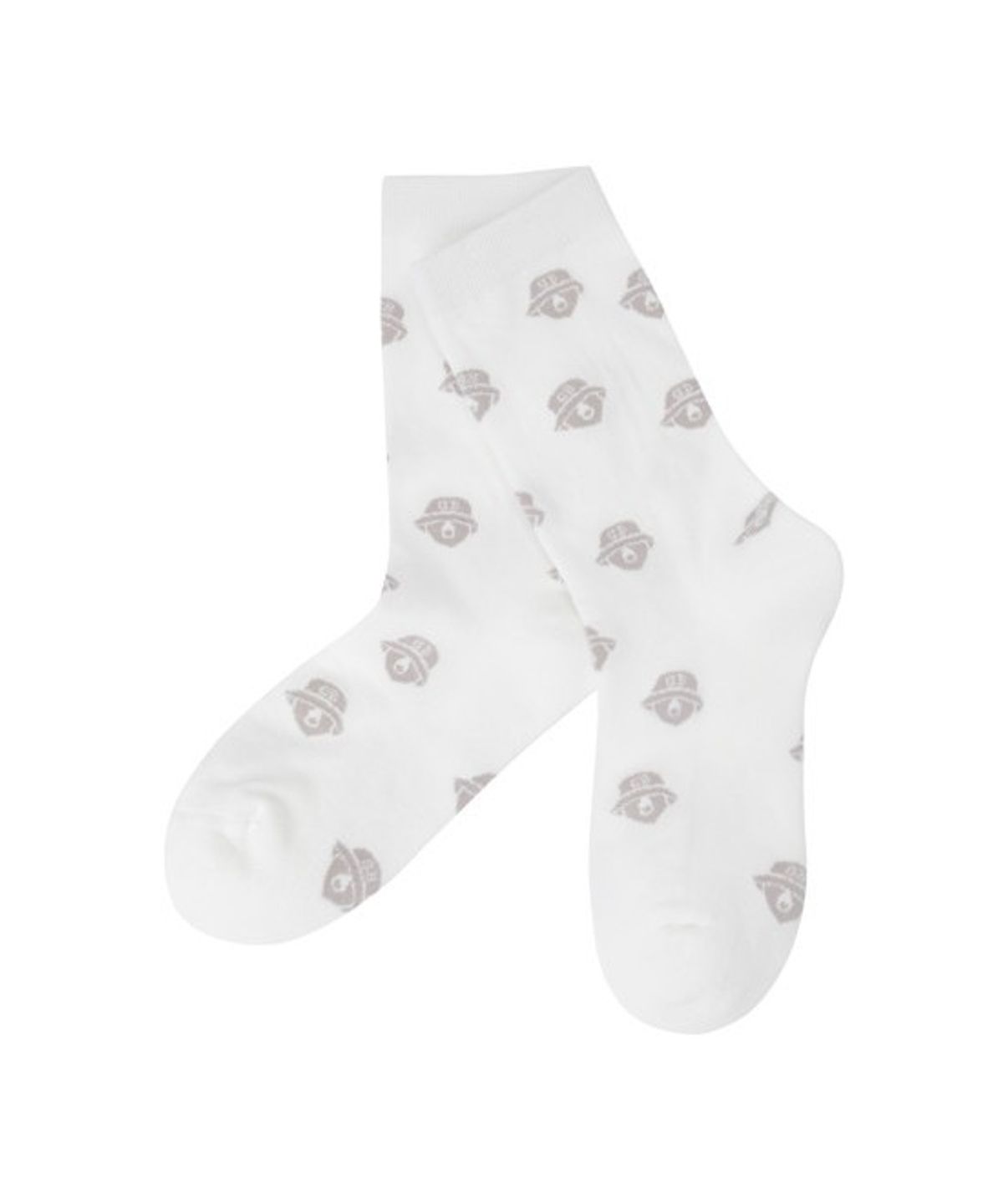 골든베어(GOLDEN BEAR) (W) Lettering Jaquard Knee Socks G6LAX26232WHX