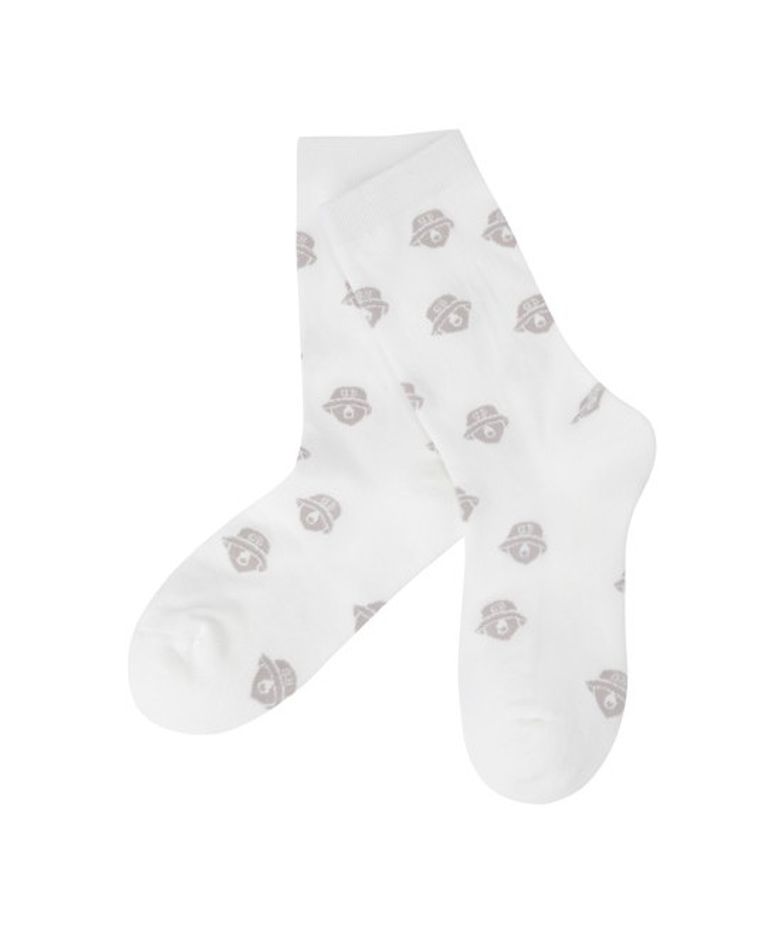 (W) Lettering Jaquard Knee Socks G6LAX26232WHX