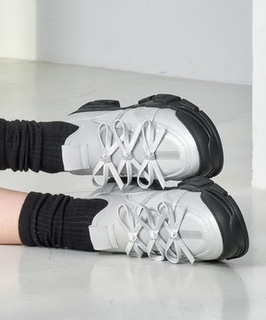 엘칸토 마쯔 여성 리본장식 슬립온 스니커즈 3cm LCWS06M613