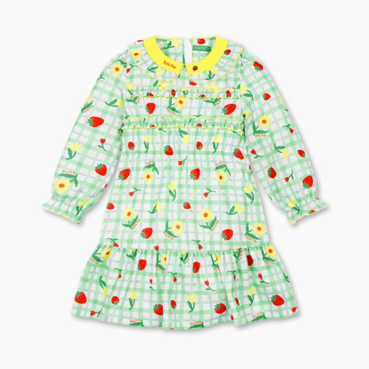 베네통키즈(BENETTONKIDS) 피크닉 우븐 원피스_QAOP04611MT