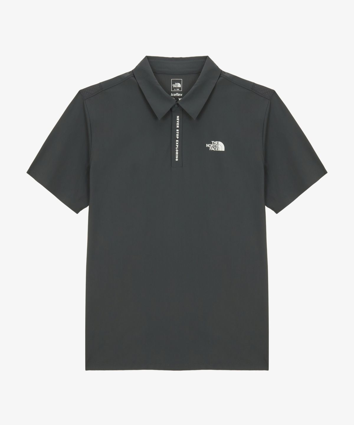 노스페이스(THE NORTH FACE) NT7PS02C 남성 아이스그린 반팔 폴로 METAL GRAY
