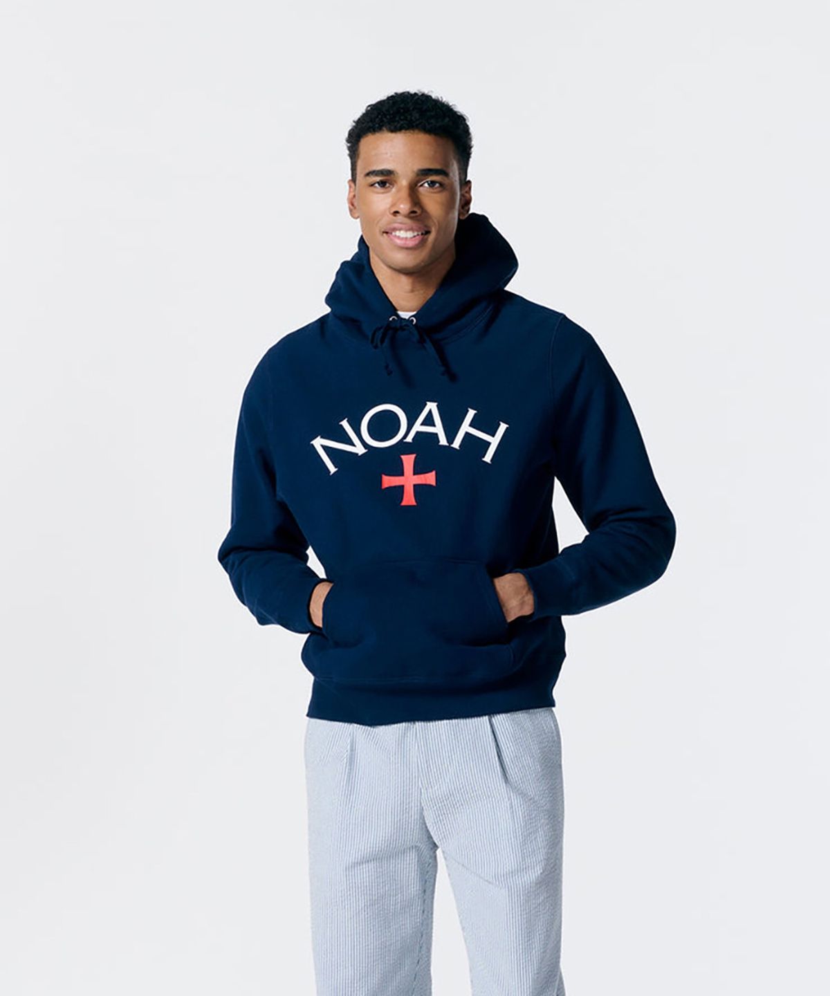 노아(NOAH) (U) 코어 로고 후디 네이비 CORE LOGO HOODIE NAVY