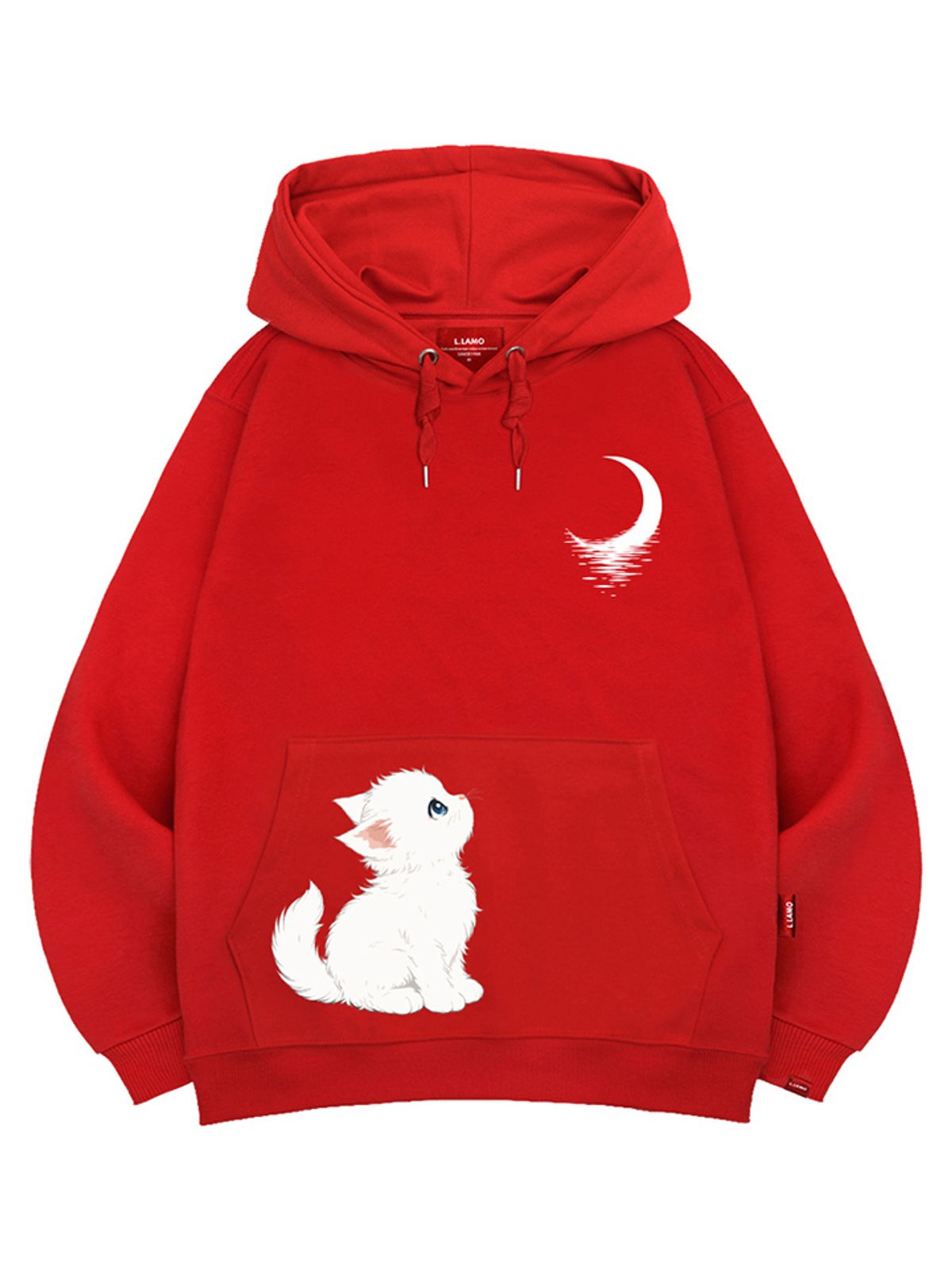 엘라모(LLAMO) 달빛고양이 후드티 남녀공용 빅사이즈 M~4XL
