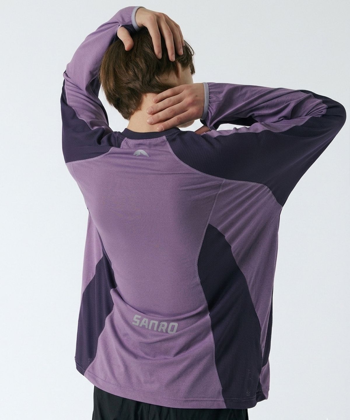 산로(SANRO) [UNISEX] 퀵드라이 리플렉티브 프린트 풀오버 티 - 퍼플