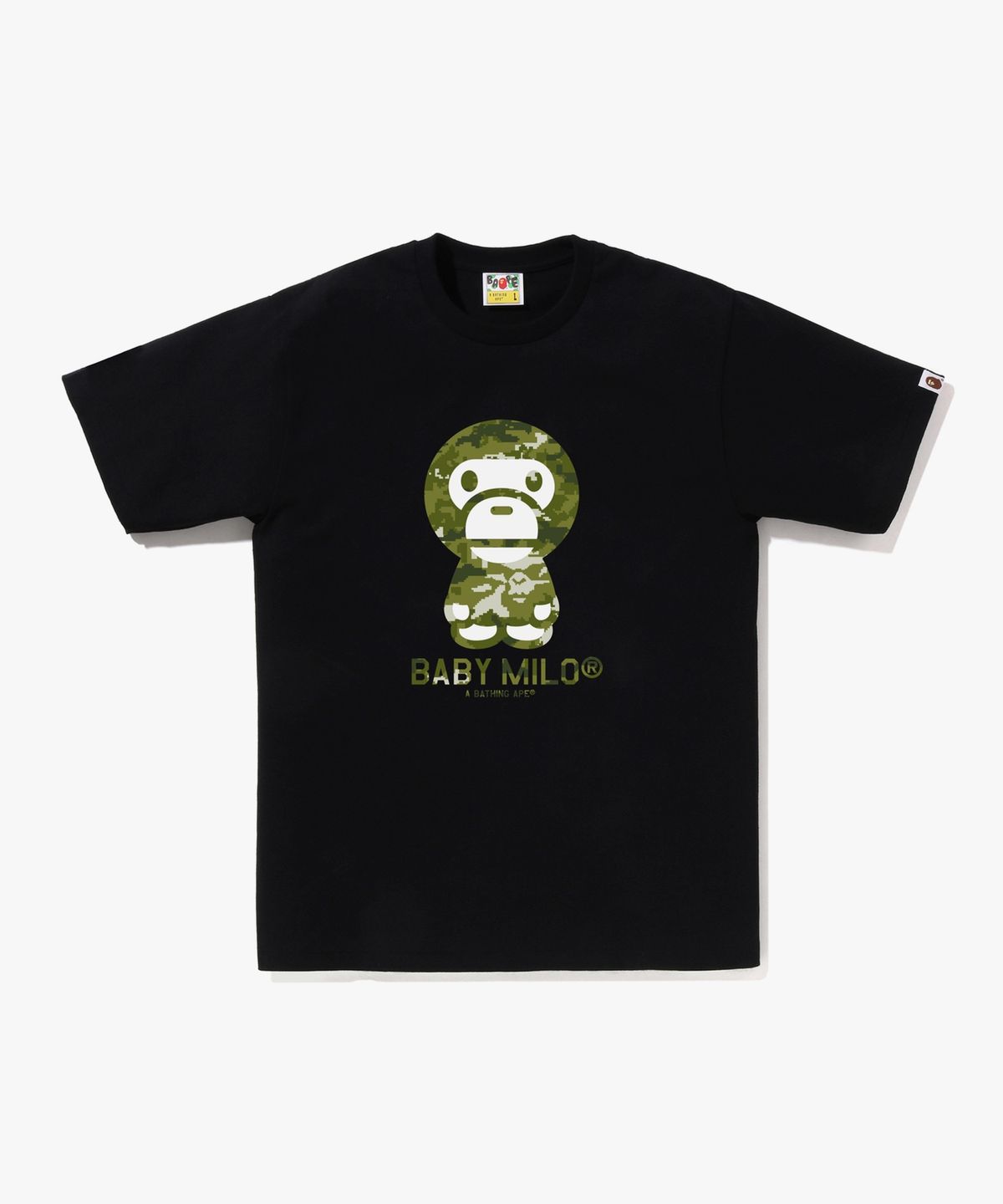 베이프(BAPE) 멀티 픽셀 카모 베이비 마일로 티셔츠(M) BLACK/GREEN
