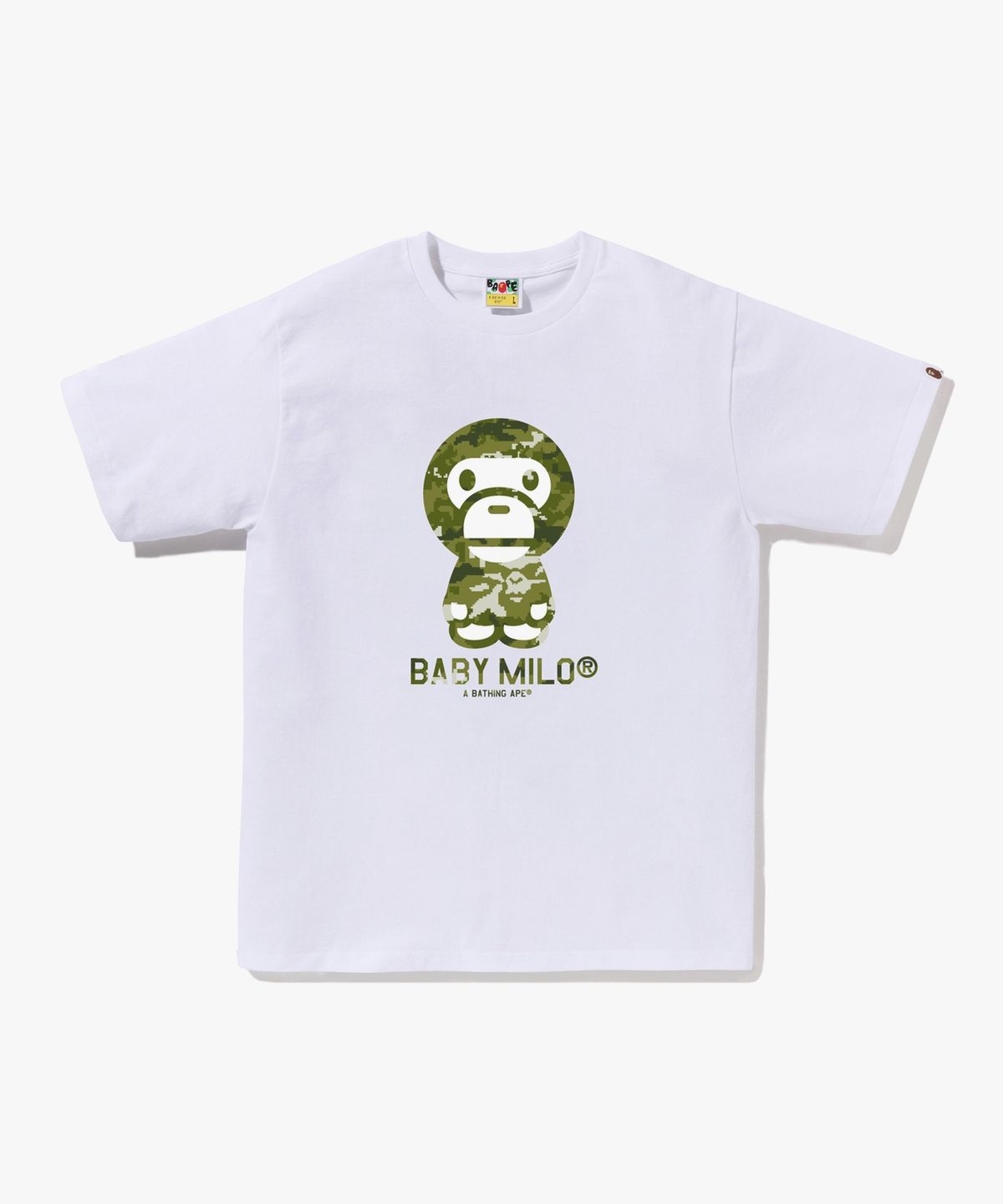 베이프(BAPE) 멀티 픽셀 카모 베이비 마일로 티셔츠(M) WHITE/GREEN