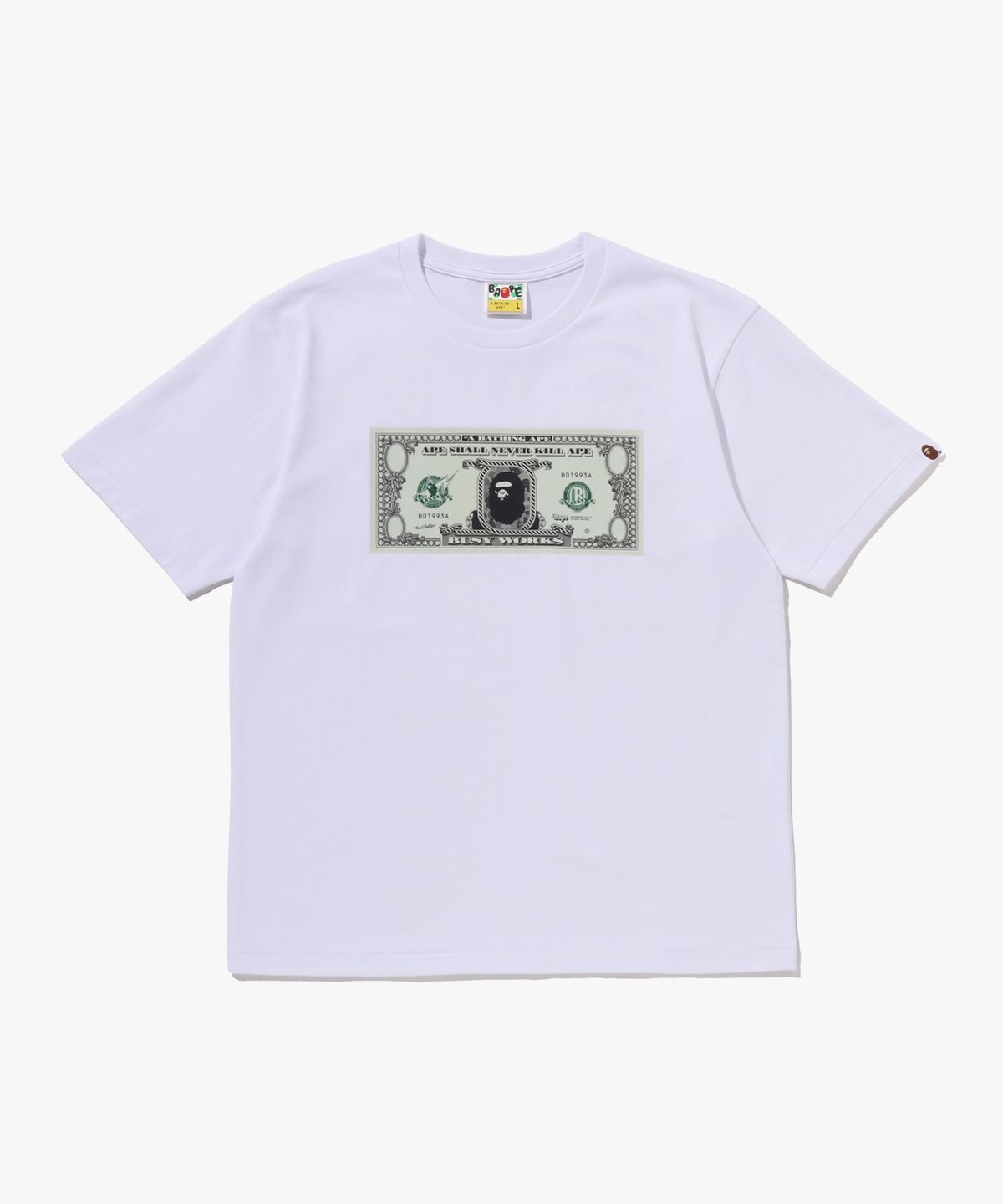 베이프(BAPE) 베이프 뱅크노트 티셔츠(M) WHITE