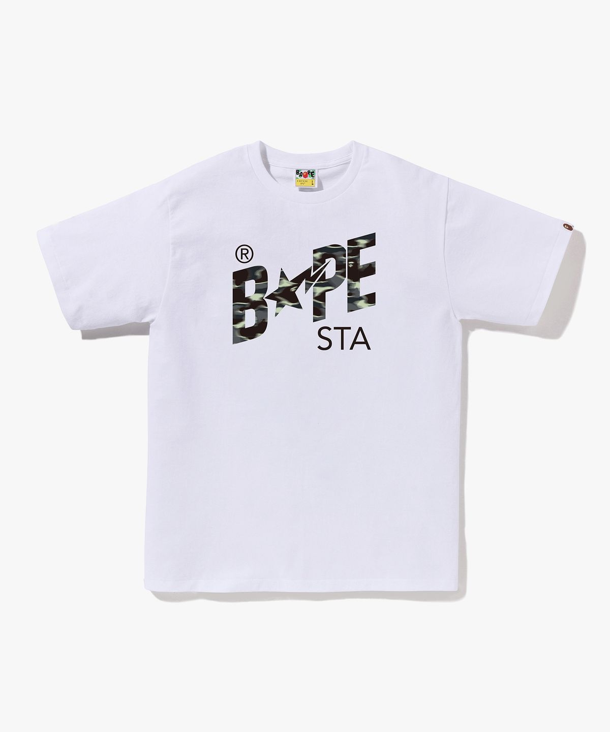 베이프(BAPE) 스크린 카모 베이프 스타 티셔츠(M) WHITE