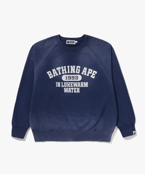 디스트로이 워시드 이펙트 릴렉스트 핏 크루넥 스웨트셔츠(M) NAVY