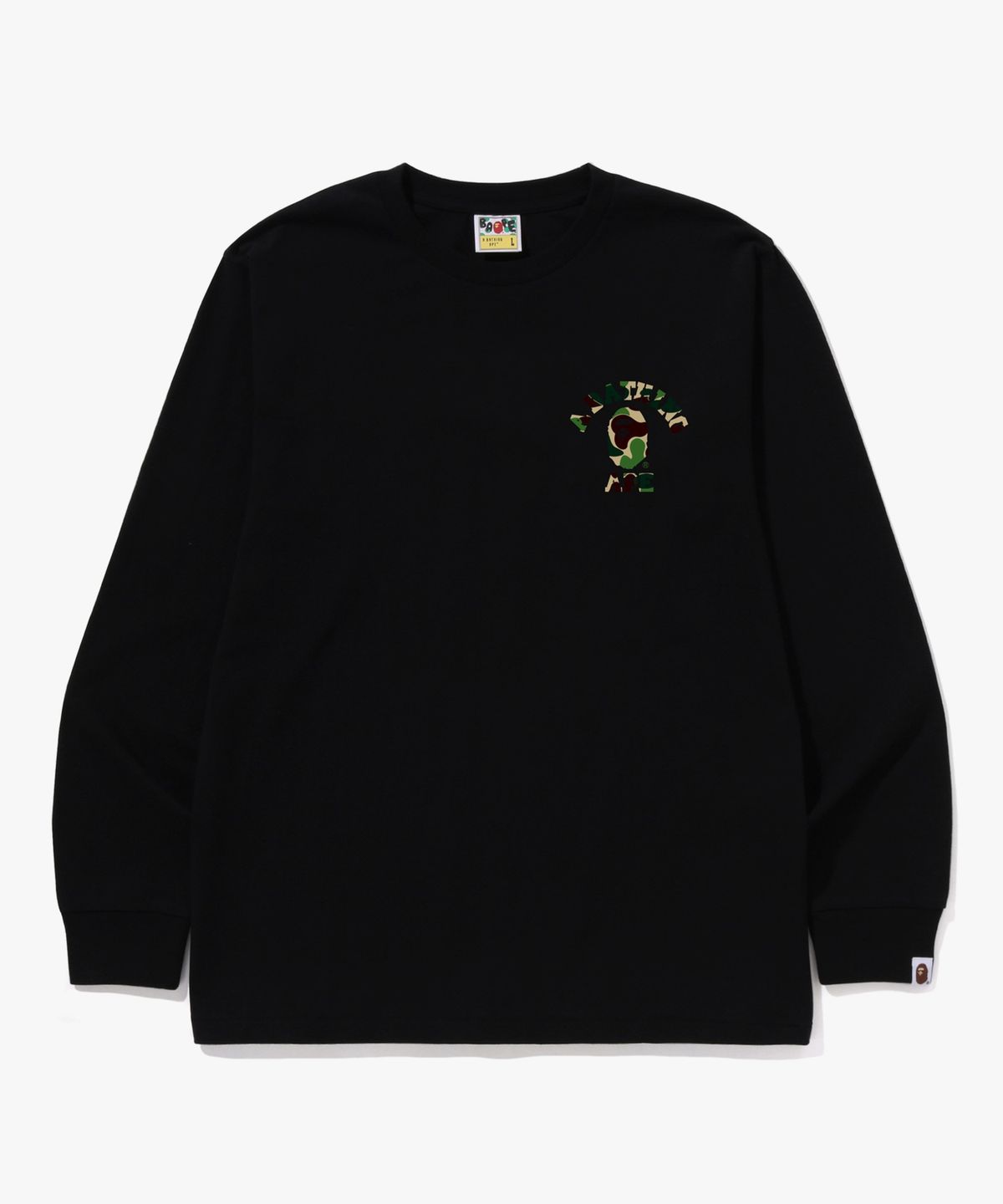 베이프(BAPE) ABC 카모 콜리지 ATS 롱슬리브 티셔츠(M) BLACK/GREEN