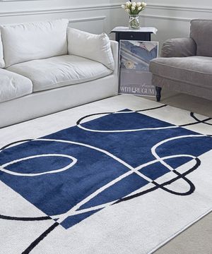 라인스퀘어 자카드 러그 먼지없는 극세사 미끄럼방지 거실 침실 카페트