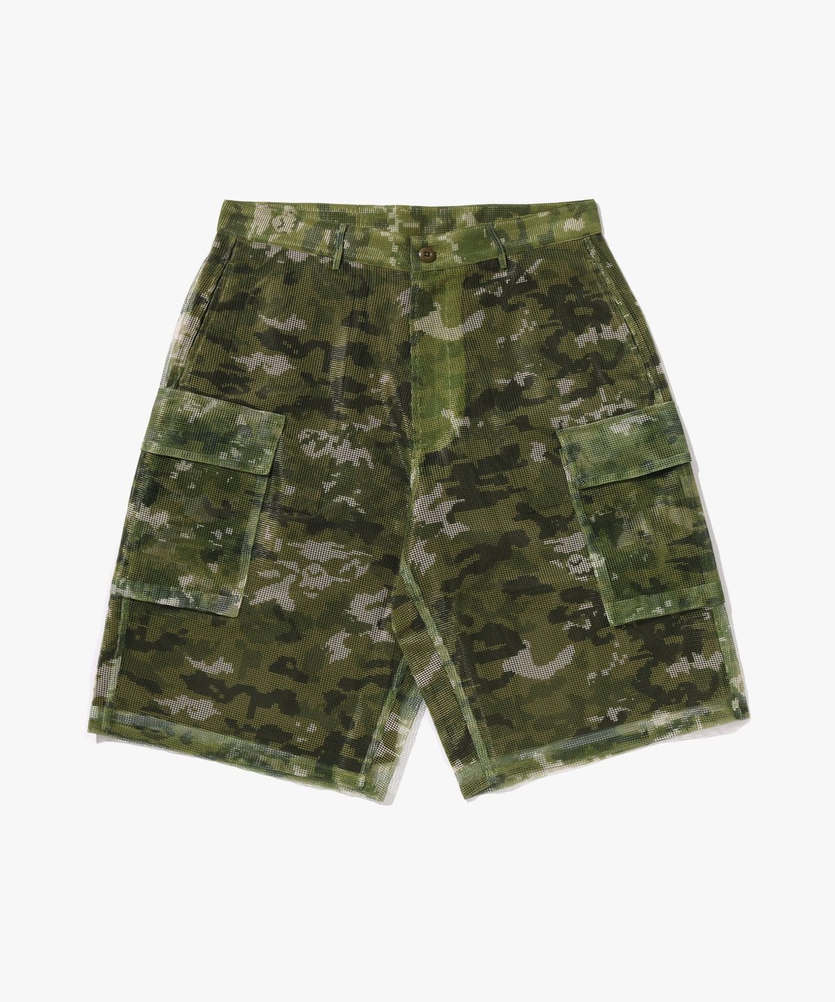 베이프(BAPE) 멀티 픽셀 카모 카고 릴렉스드 핏 쇼츠(M) GREEN