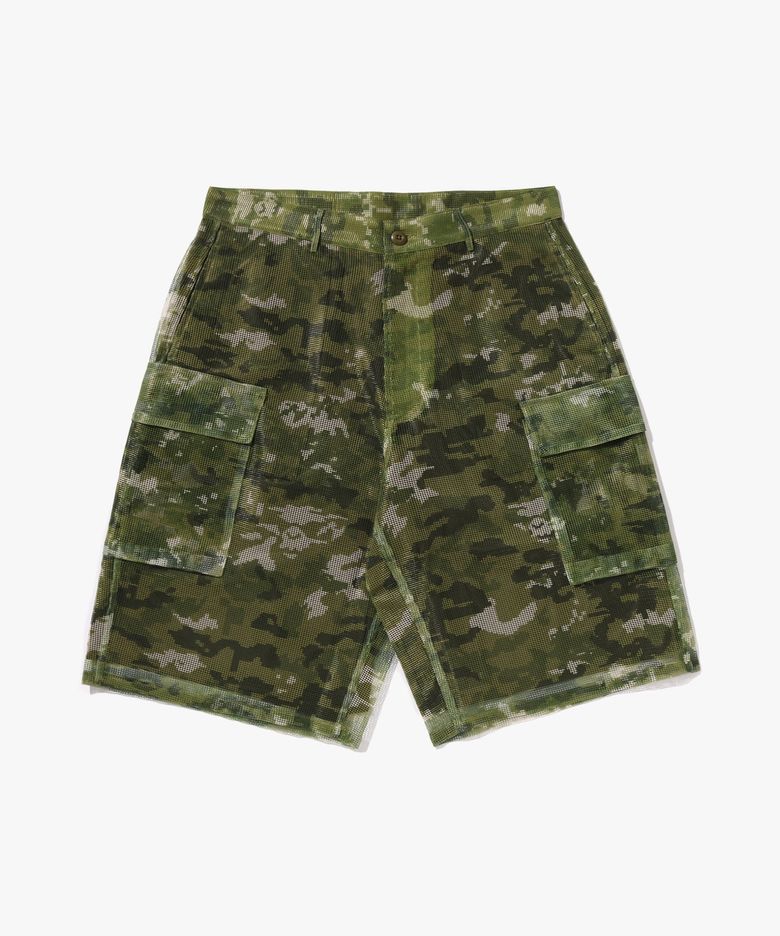 멀티 픽셀 카모 카고 릴렉스드 핏 쇼츠(M) GREEN