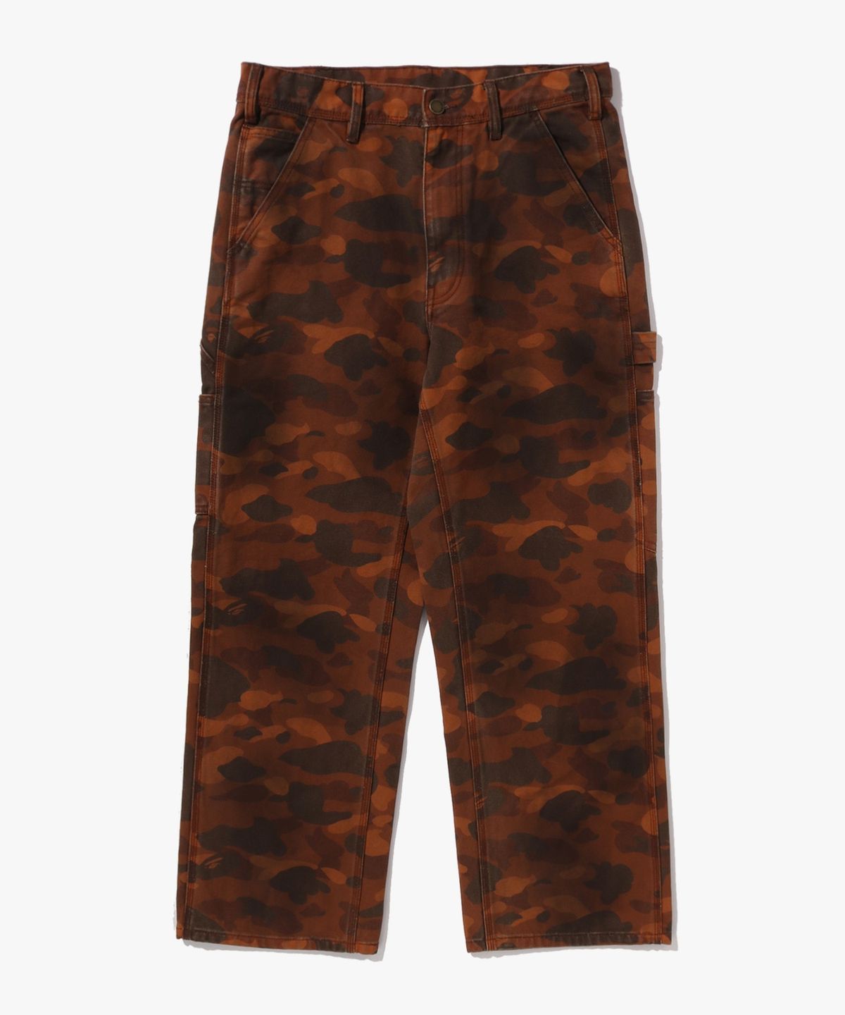 베이프(BAPE) 솔리드 퍼스트 카모 가먼트 다이 릴렉스드 핏 워크 팬츠(M) BROWN