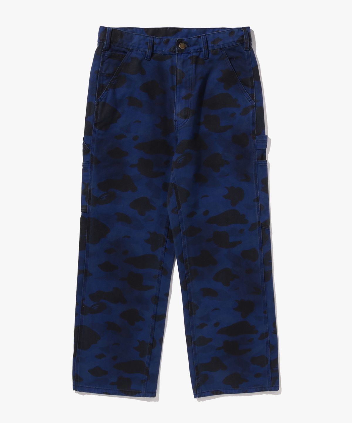 베이프(BAPE) 솔리드 퍼스트 카모 가먼트 다이 릴렉스드 핏 워크 팬츠(M) NAVY