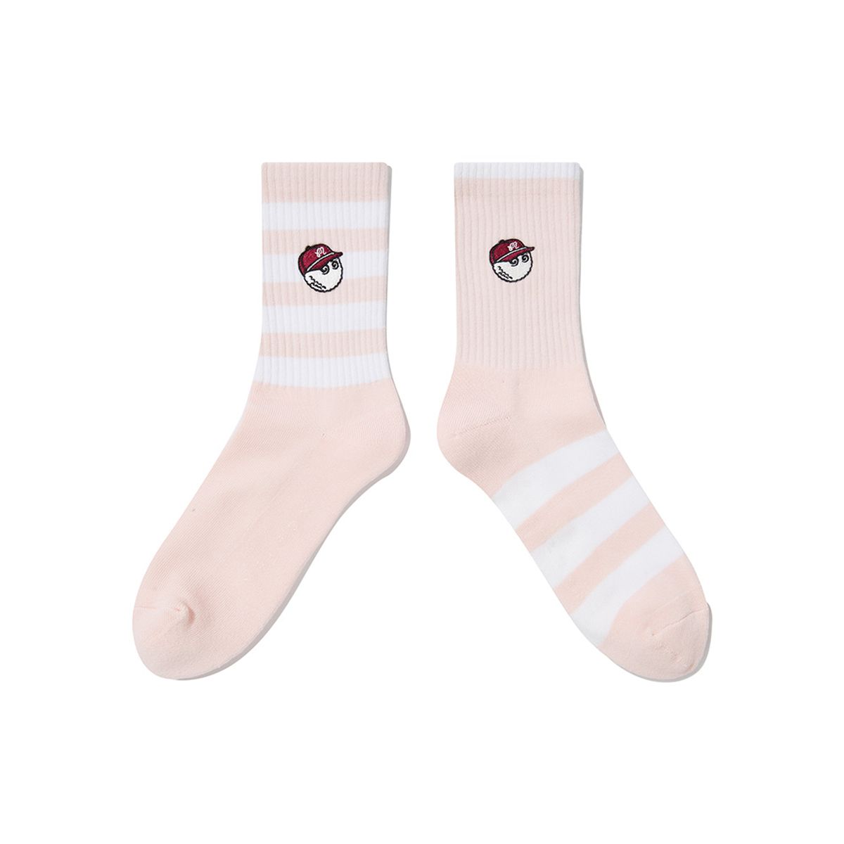 말본 골프(MALBON GOLF) 언발란스 스트라이프 와펜 크루삭스 PINK