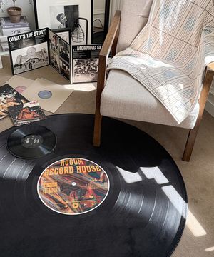 모노로그 LP 소프티 발수 원형 러그 먼지없는 극세사 미끄럼방지 사계절 거실 침실 카페트