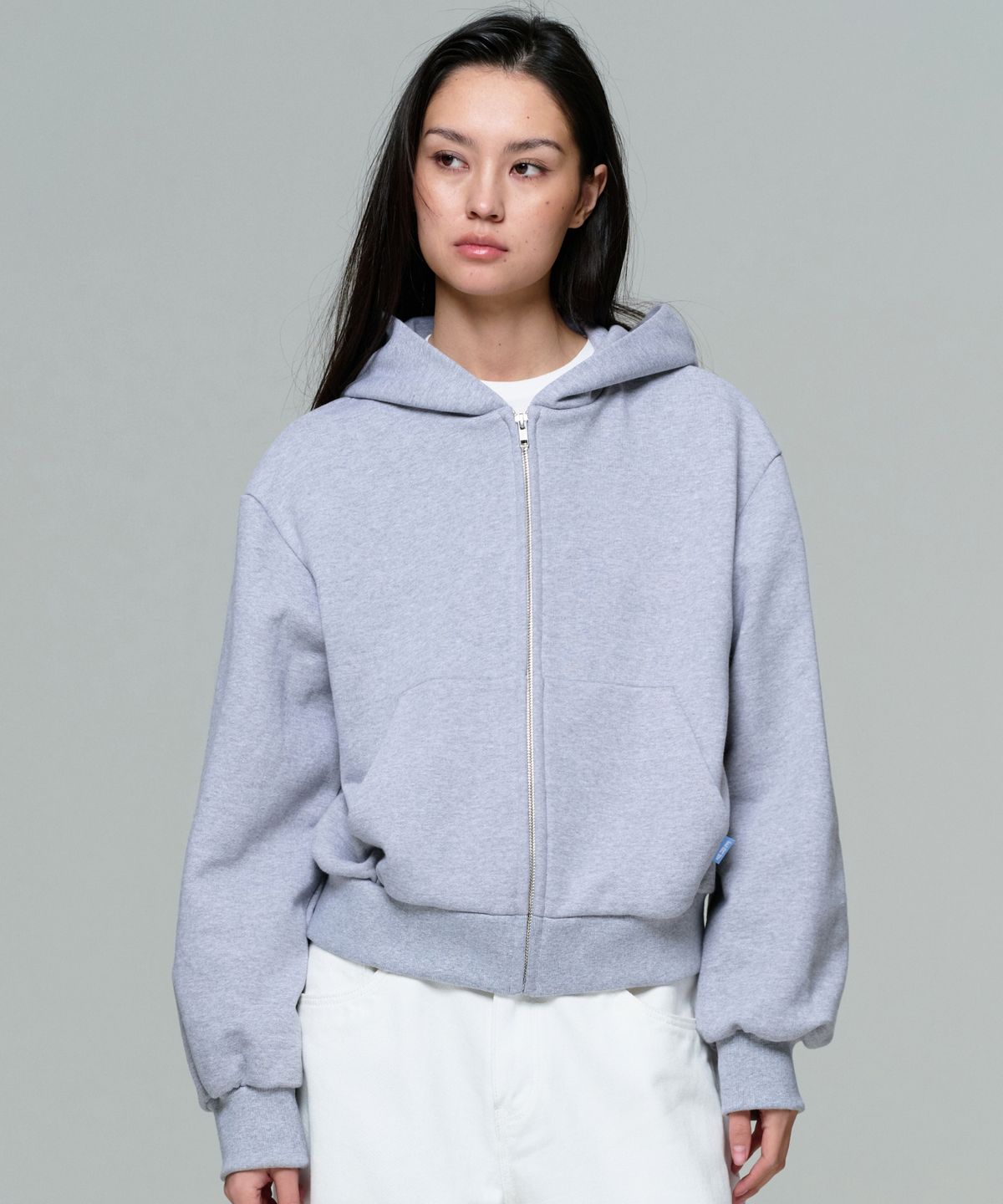 이알에이(ERA) UNISEX ERA OVERSIZED HOODED ZIP-UP - MELANGE GRAY