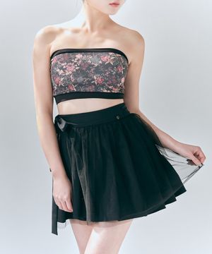 [에끌라스커트_블랙] 리버서블 랩 플레어 미니 스커트