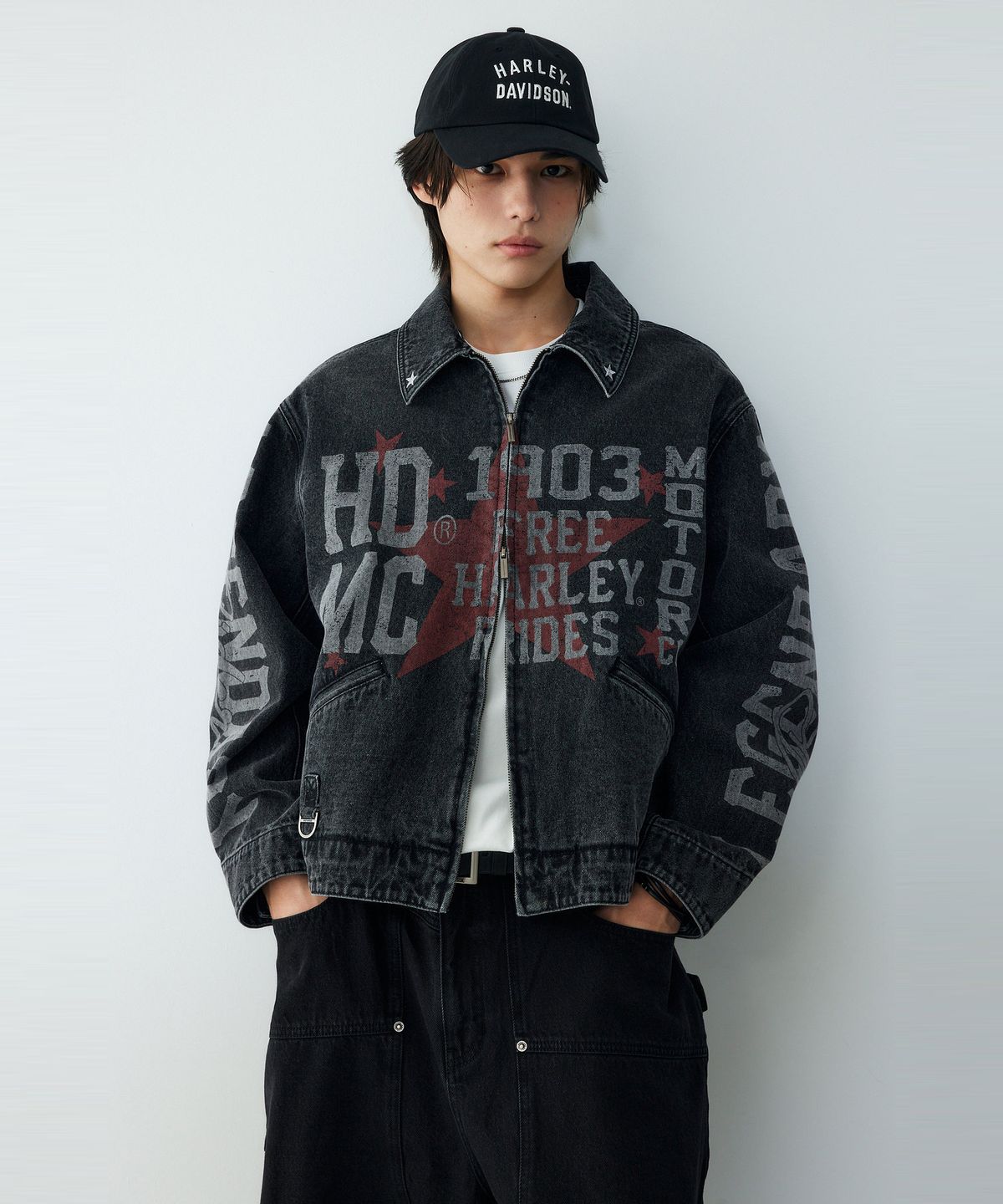 할리데이비슨 컬렉션스®(HARLEY-DAVIDSON COLLECTIONS®) [BV] 비트닉 데님 셋업 자켓 다크 그레이_HH16103002
