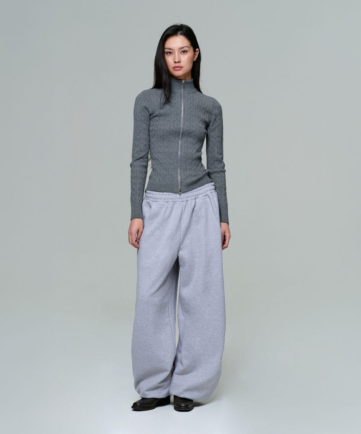이알에이(ERA) UNISEX ERA WIDE JOGGER SWEATPANTS - MELANGE GRAY