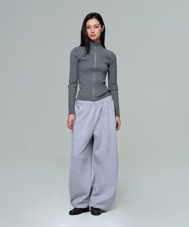 UNISEX ERA WIDE JOGGER SWEATPANTS - MELANGE GRAY