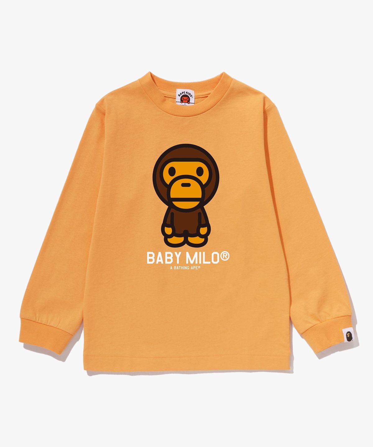 베이프 키즈(BAPE KIDS) 베이비 마일로 롱슬리브 티셔츠(KIDS) ORANGE