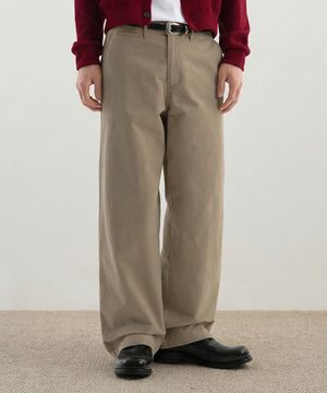 파인 워시드 스트레이트 치노 팬츠 (베이지)