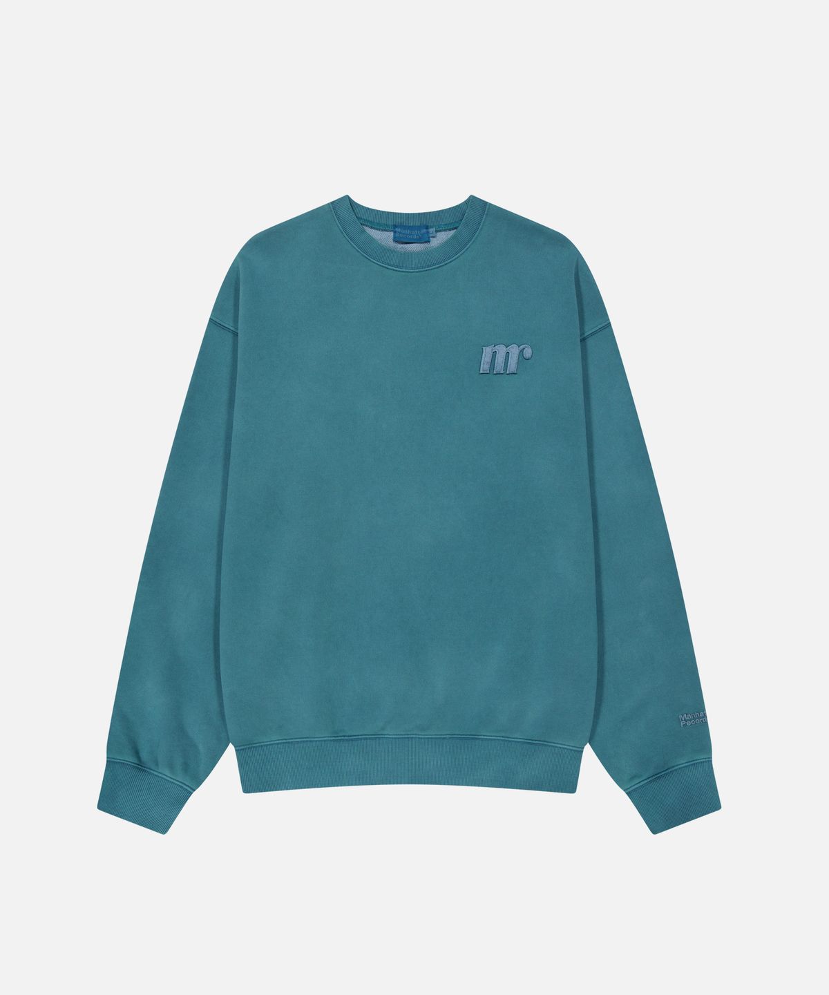 맨하탄레코즈(MANHATTAN RECORDS) MR Logo PM Crew Neck - Blue