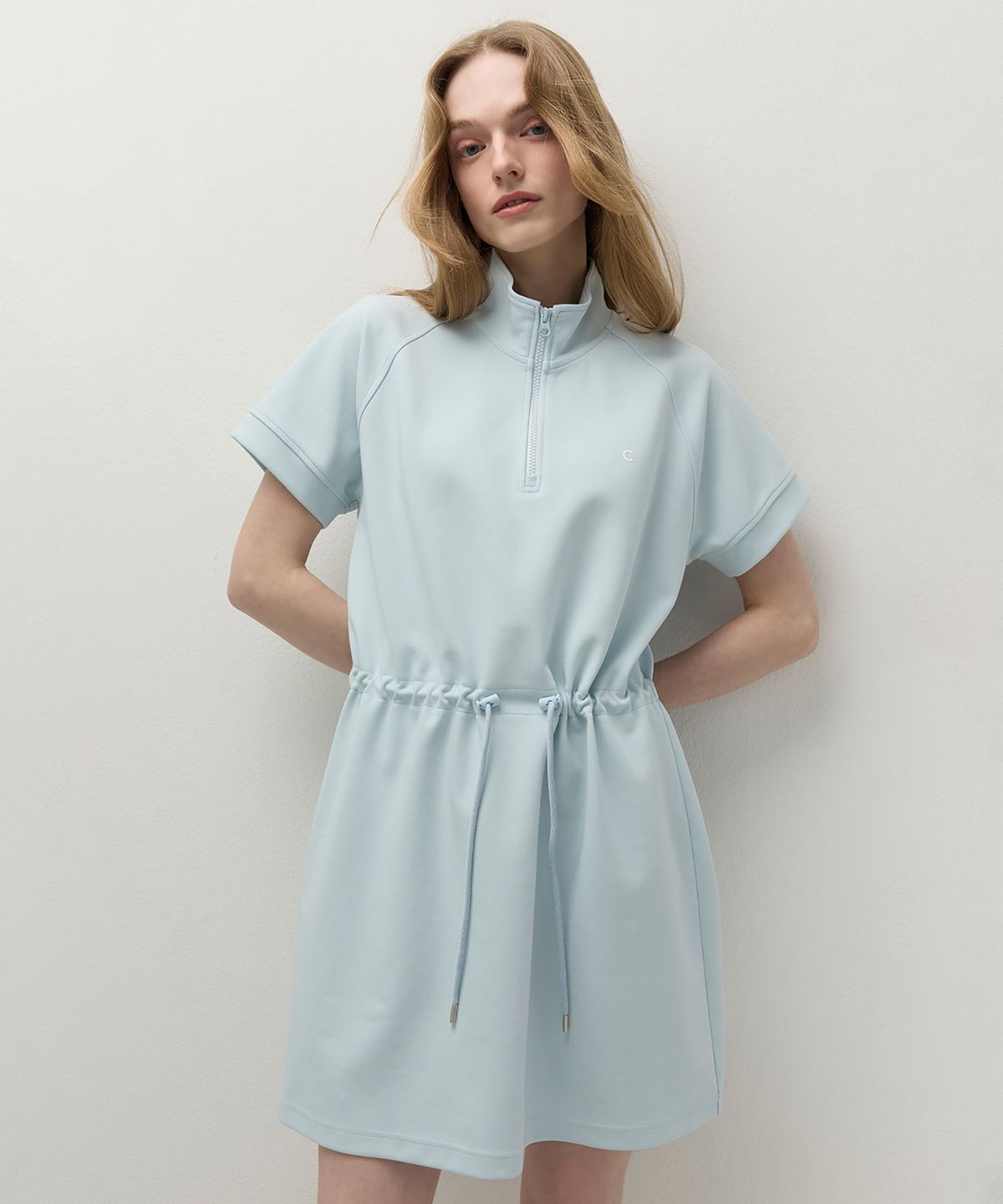 클로브(CLOVE) [26SS clove] Essential Half-Zip Dress (Sky Blue)