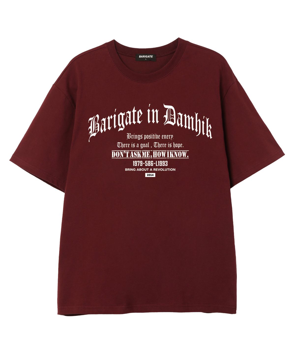 바리게이트(BARIGATE) L1993 반팔 티셔츠 (BS026) 버건디