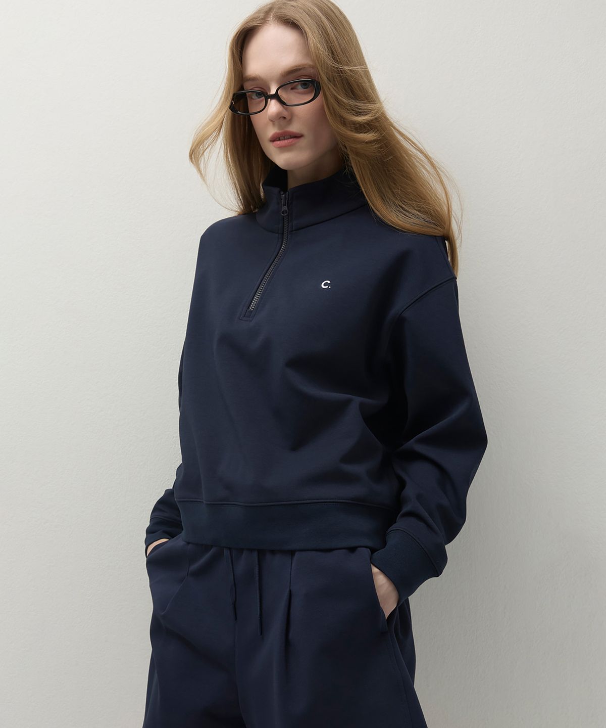 클로브(CLOVE) [26SS clove] Essential Half-Zip Sweatshirt (Navy)