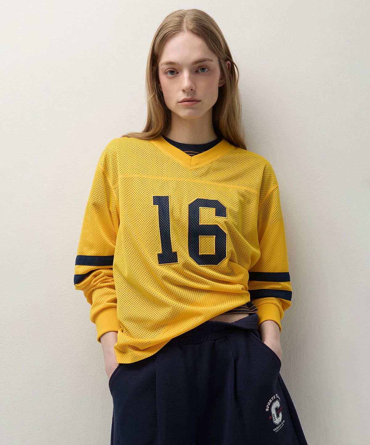 클로브(CLOVE) [26SS clove] Number Mesh T-Shirt (Yellow)