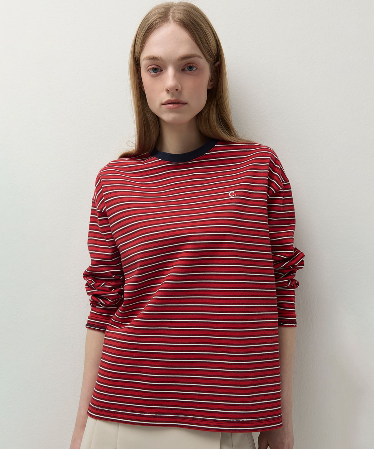 클로브(CLOVE) [26SS clove] Saint Stripe Long-Sleeve T-Shirt (Red)