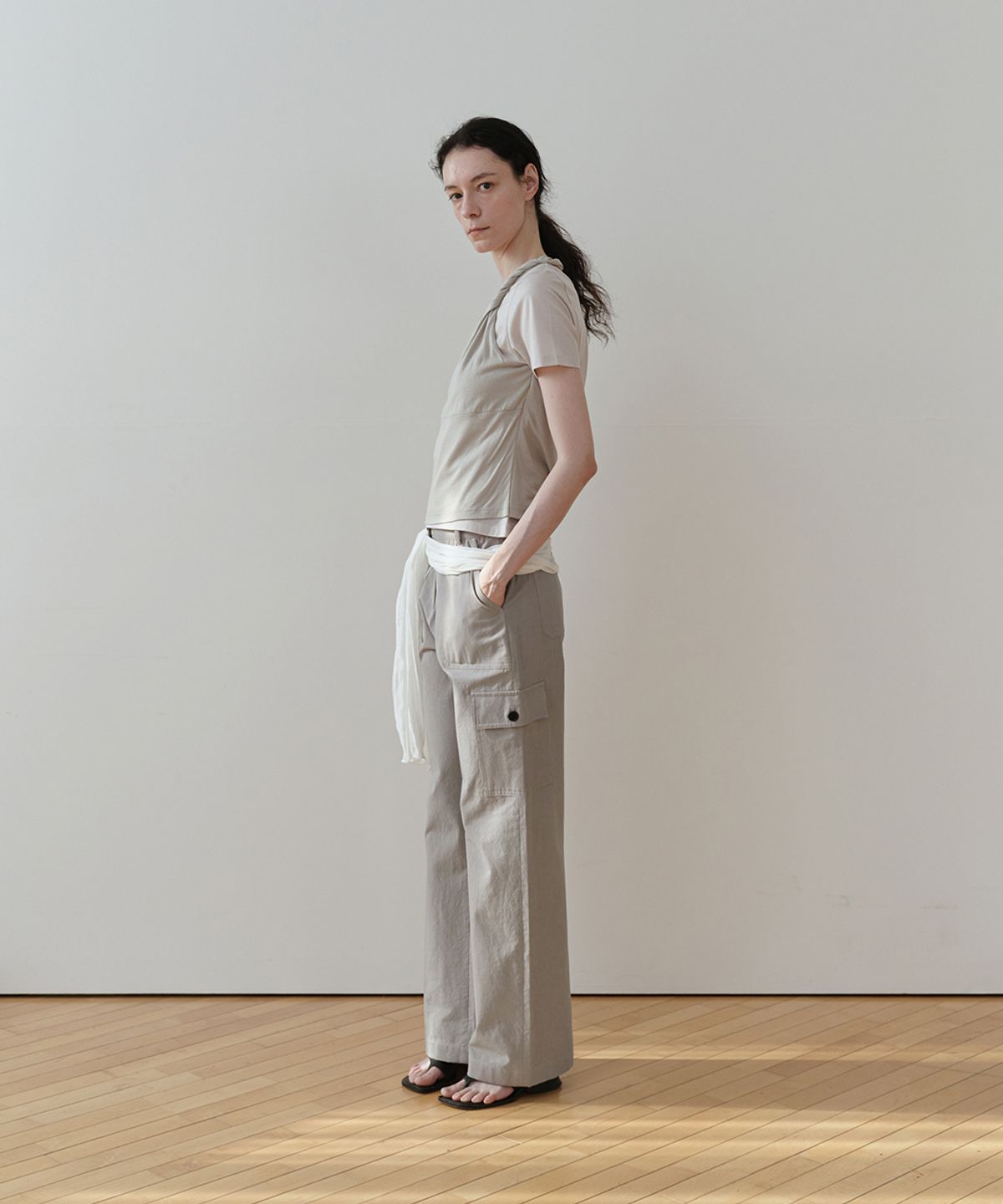 로우타이드(LOW TIDE) COTTON CARGO PANTS [GREY]