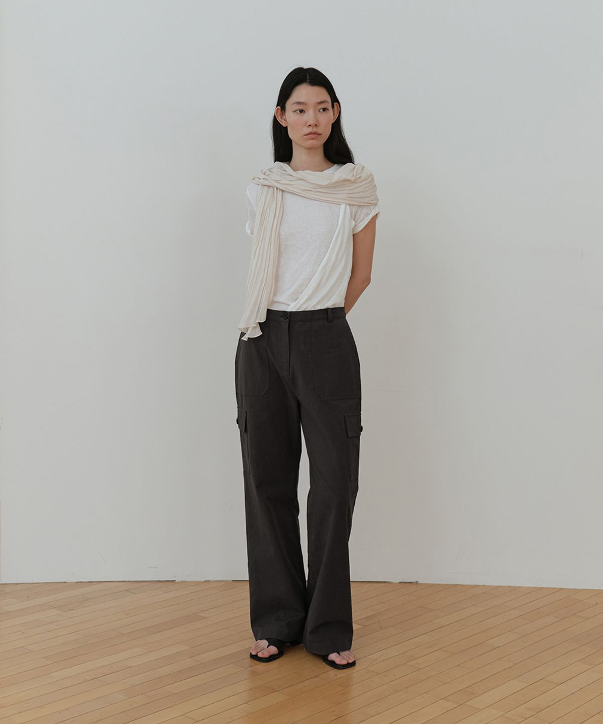 로우타이드(LOW TIDE) COTTON CARGO PANTS [BLACK]