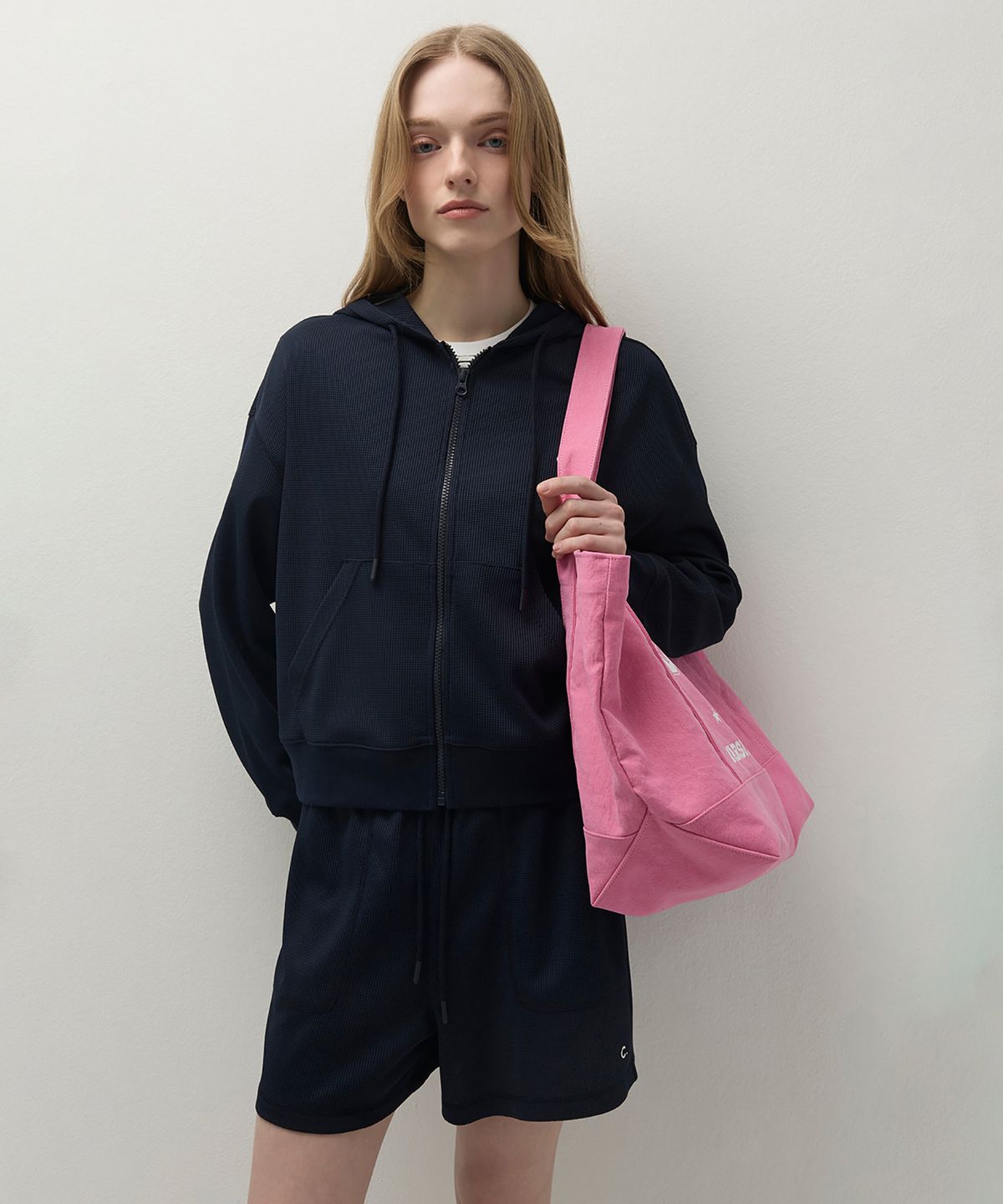 클로브(CLOVE) [26SS clove] Waffle Hoody Zip-up (Navy)