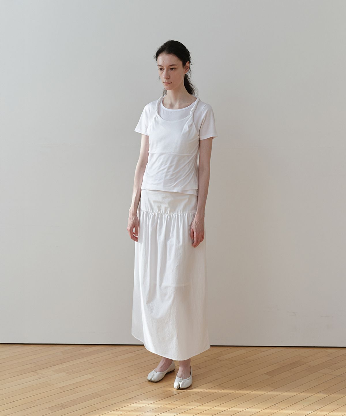 로우타이드(LOW TIDE) TWIST LAYERED T-SHIRT [WHITE]